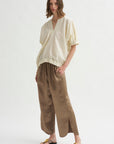 Ruched Front Pant, Bronze