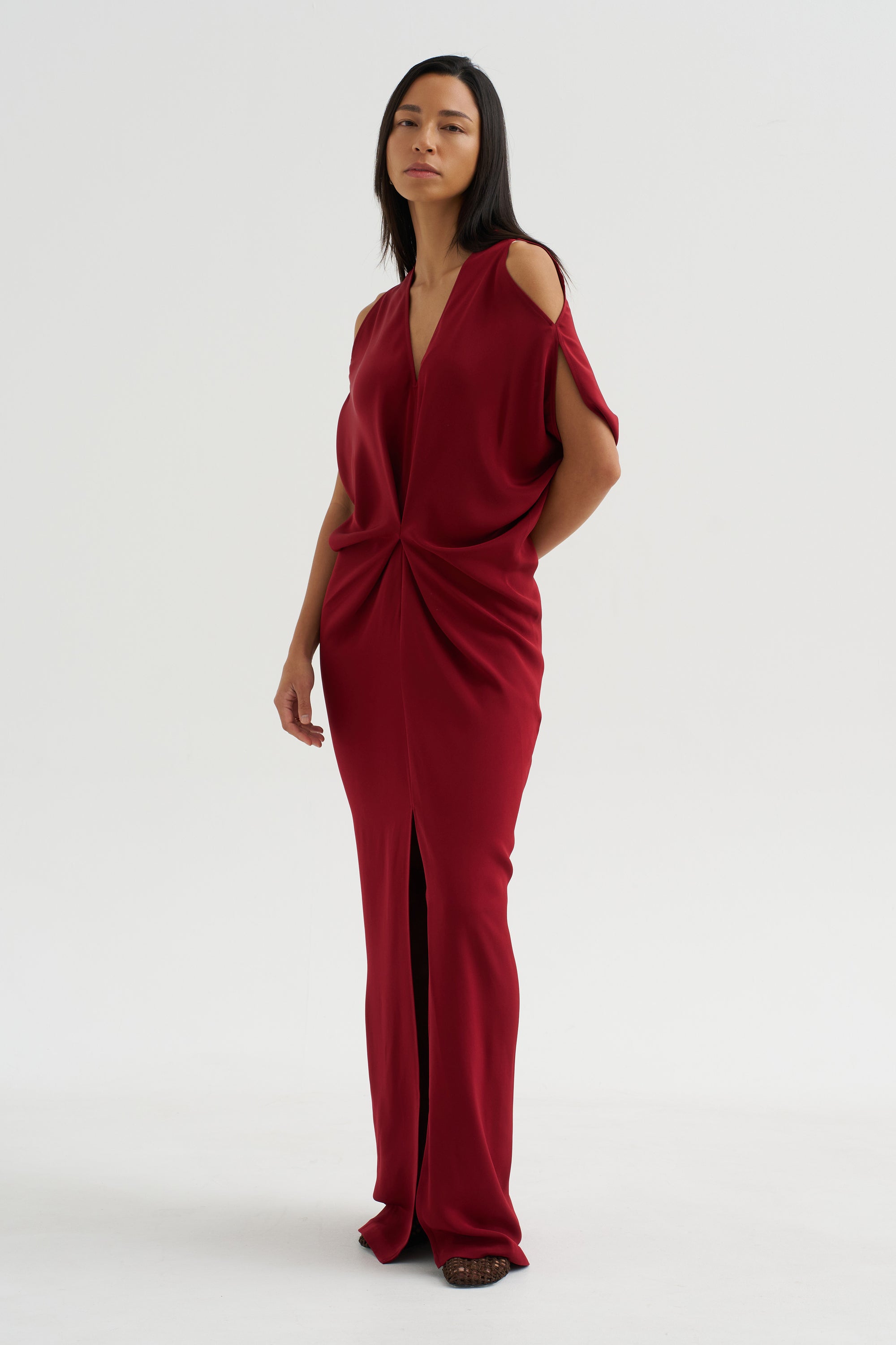 Long Miu Dress, Merlot