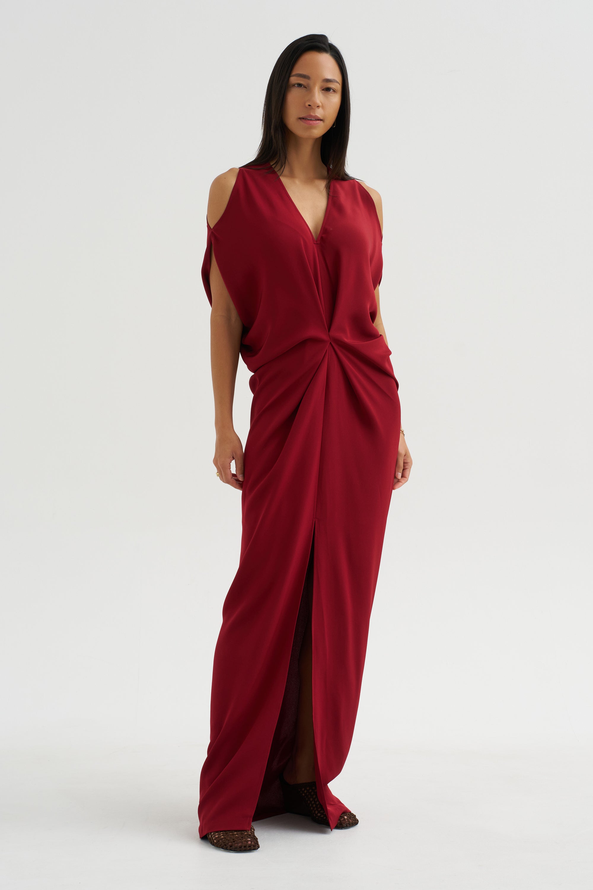 Long Miu Dress, Merlot