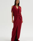 Long Miu Dress, Merlot