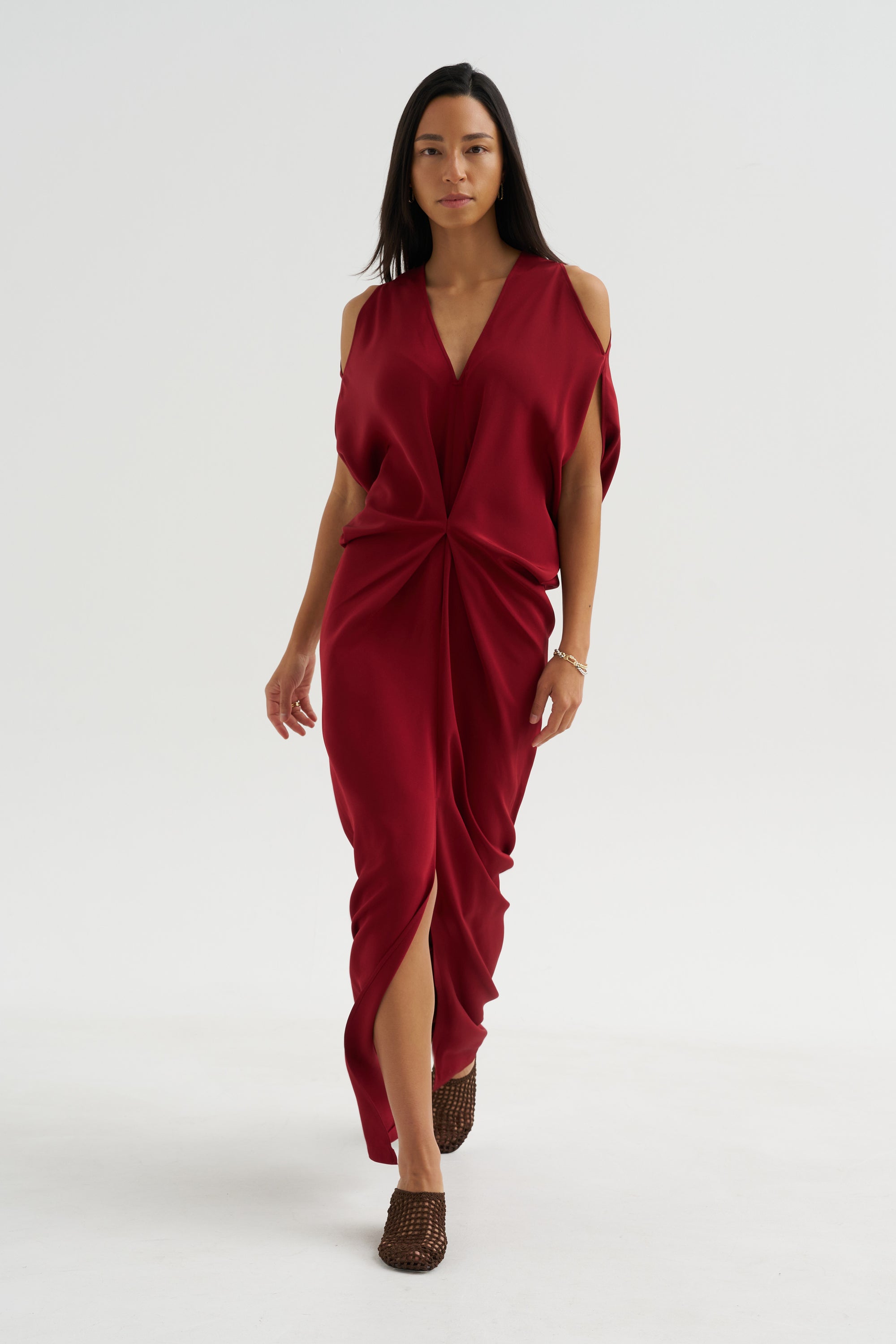 Long Miu Dress, Merlot