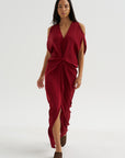 Long Miu Dress, Merlot