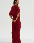 Long Miu Dress, Merlot