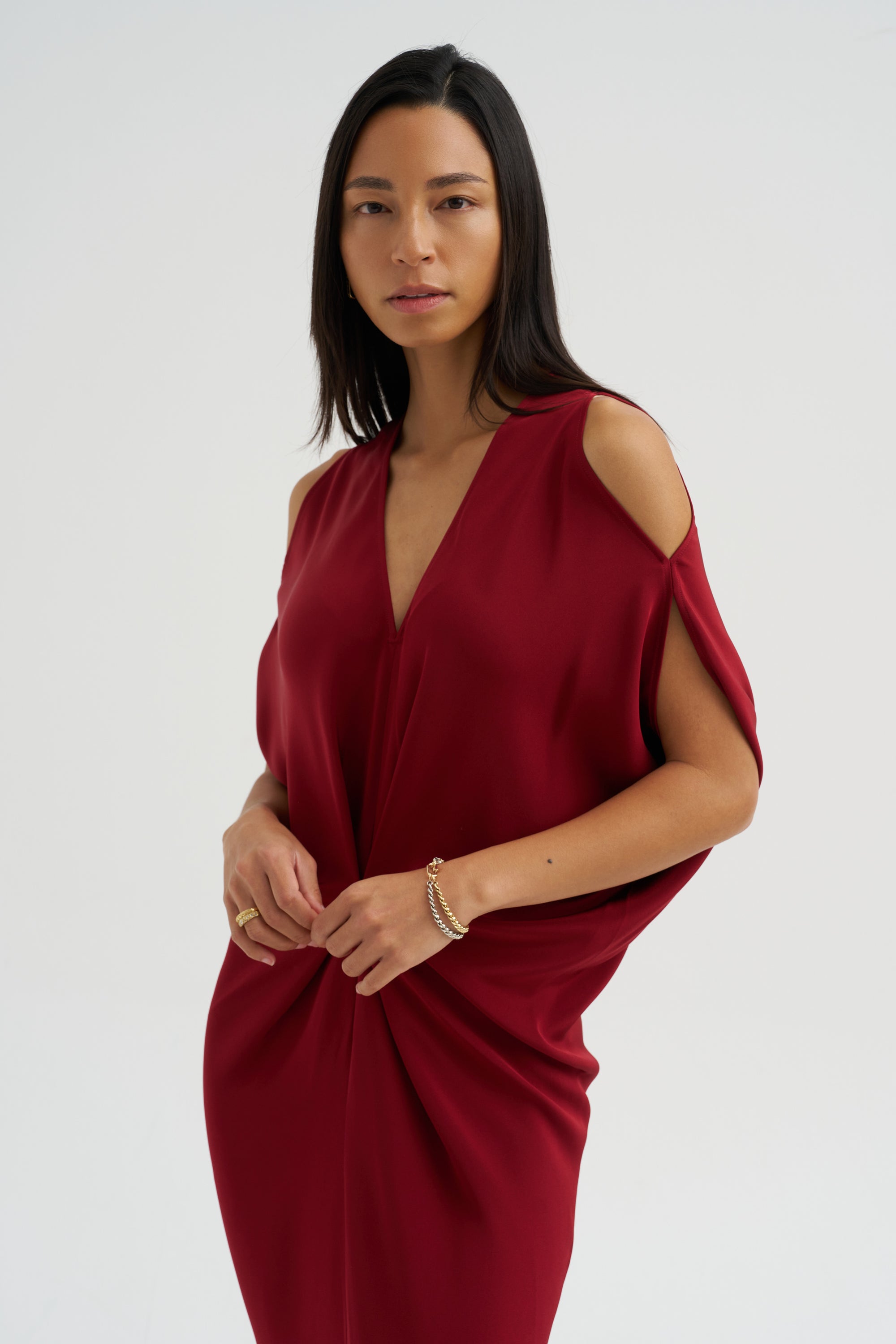 Long Miu Dress, Merlot