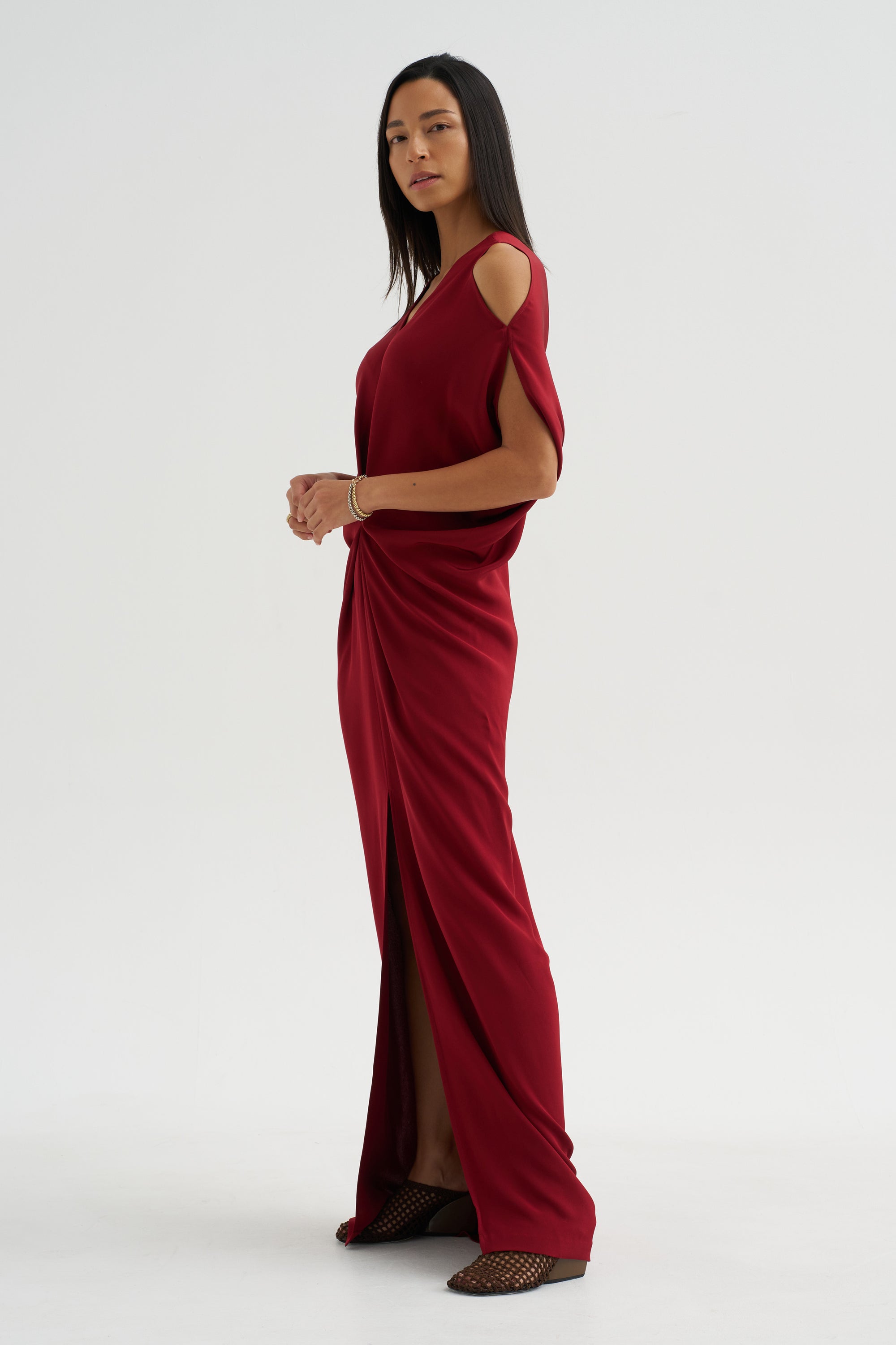 Long Miu Dress, Merlot
