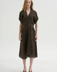 Aki Wave Dress, Brown & Tan