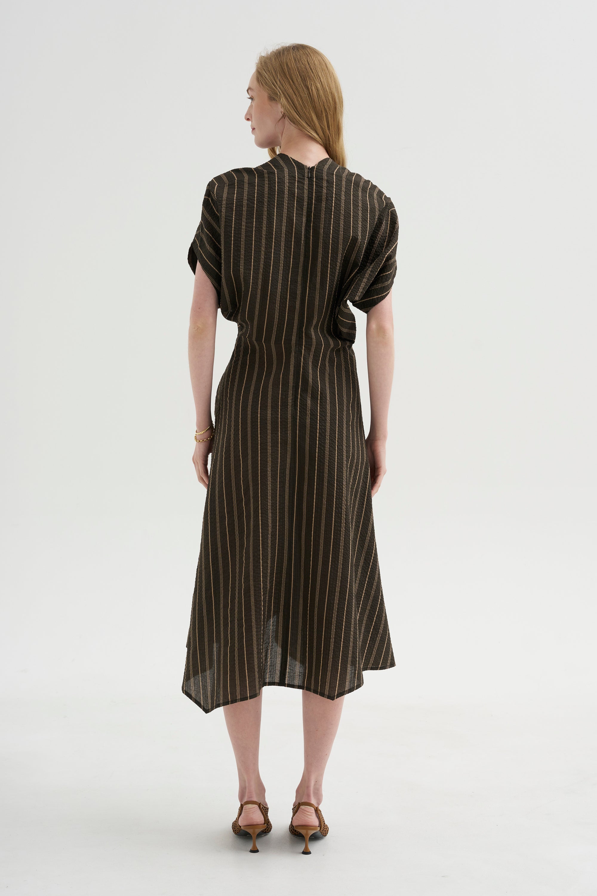 Aki Wave Dress, Brown &amp; Tan