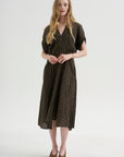 Aki Wave Dress, Brown & Tan
