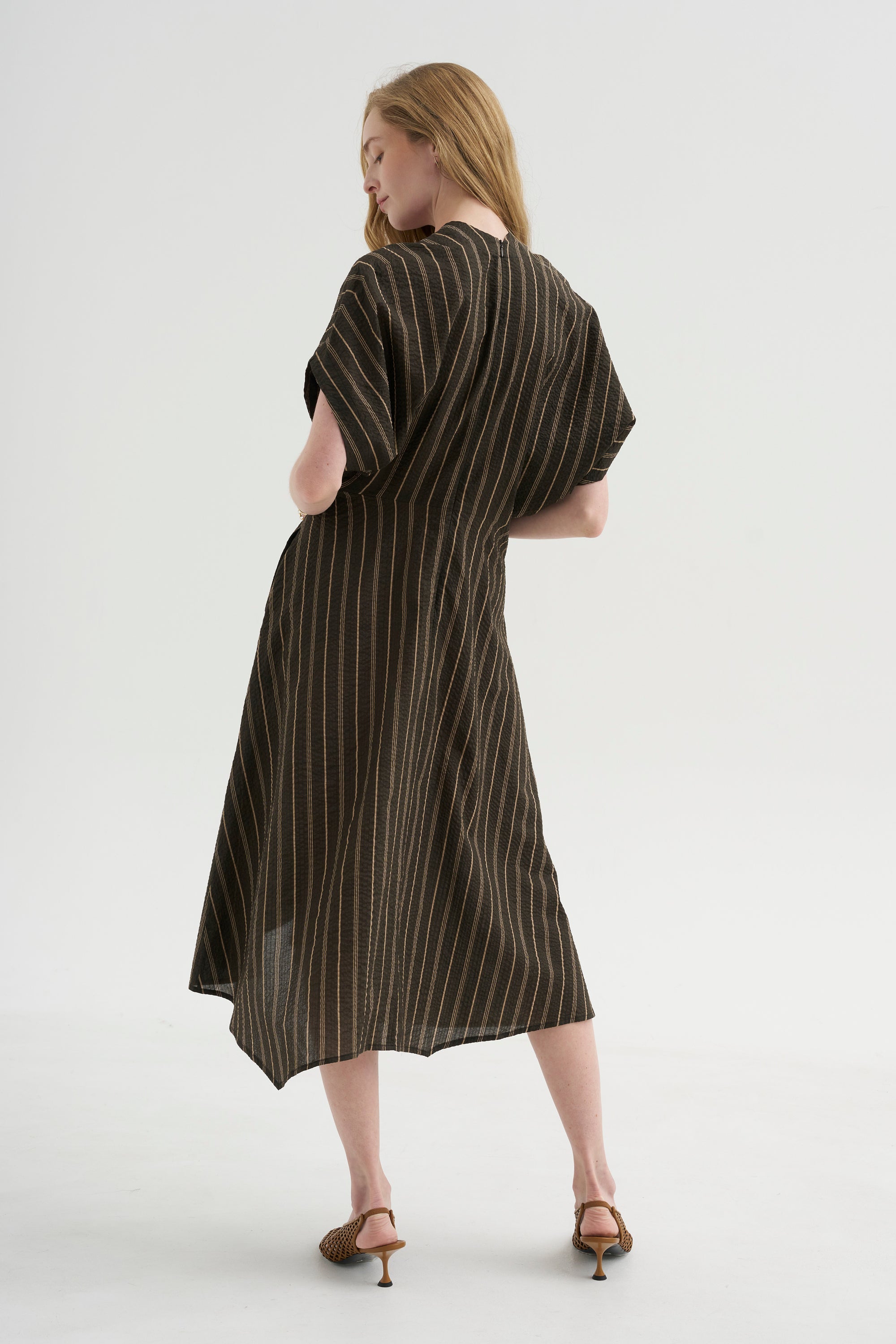 Aki Wave Dress, Brown &amp; Tan