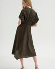 Aki Wave Dress, Brown & Tan