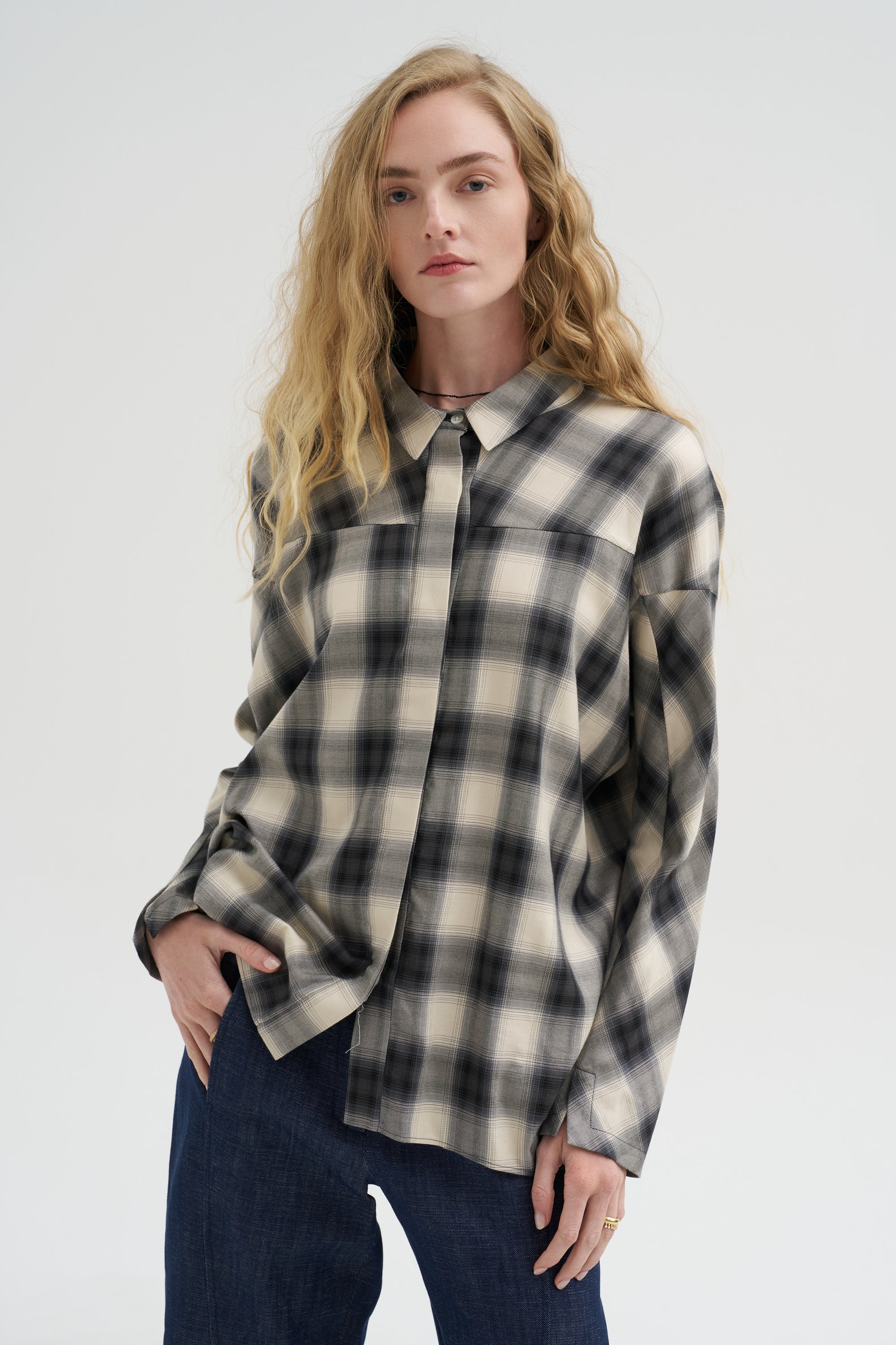 Pre-Order • Manu Shirt - City Plaid, Chalk