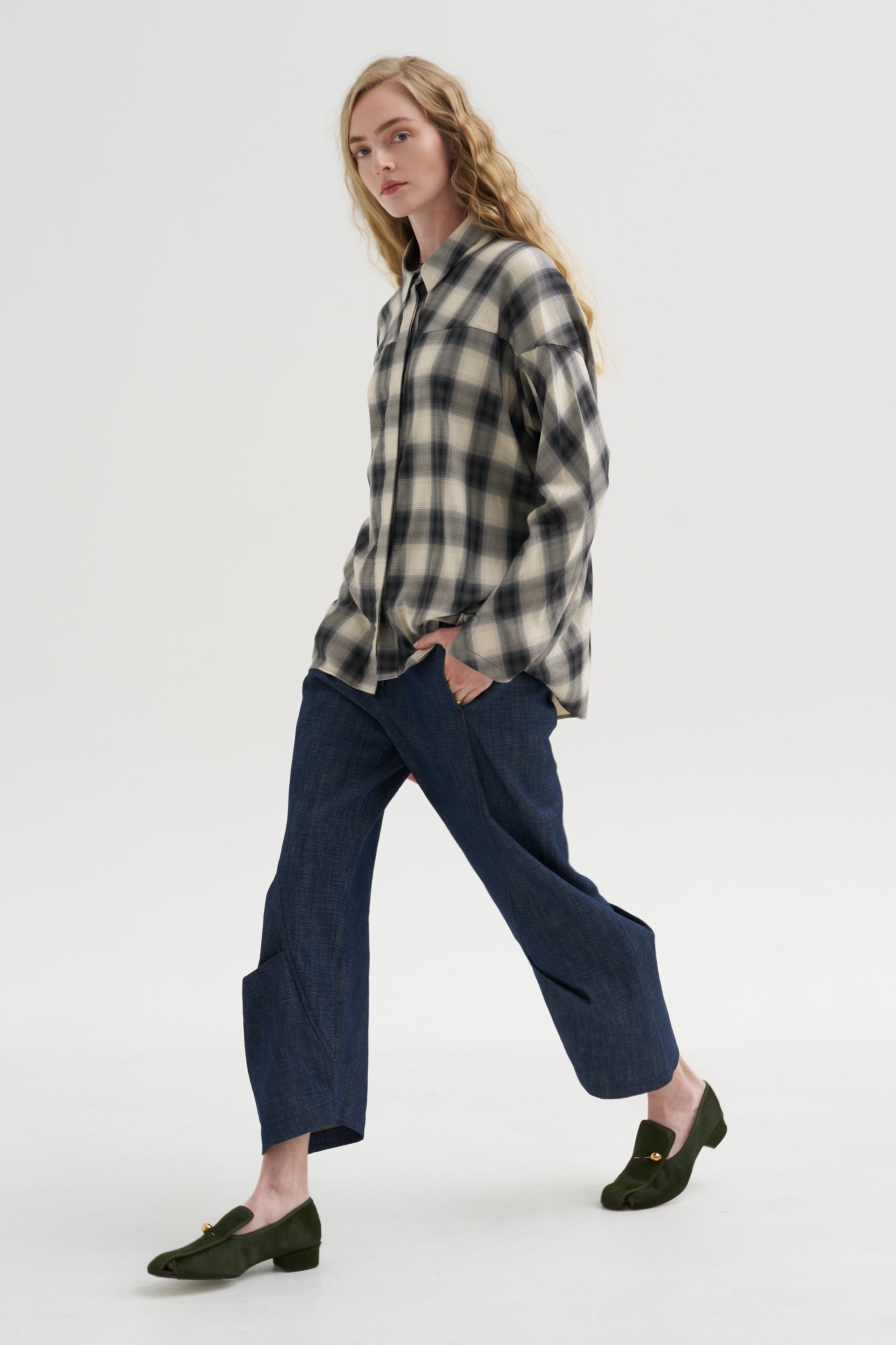 Pre-Order • Manu Shirt - City Plaid, Chalk