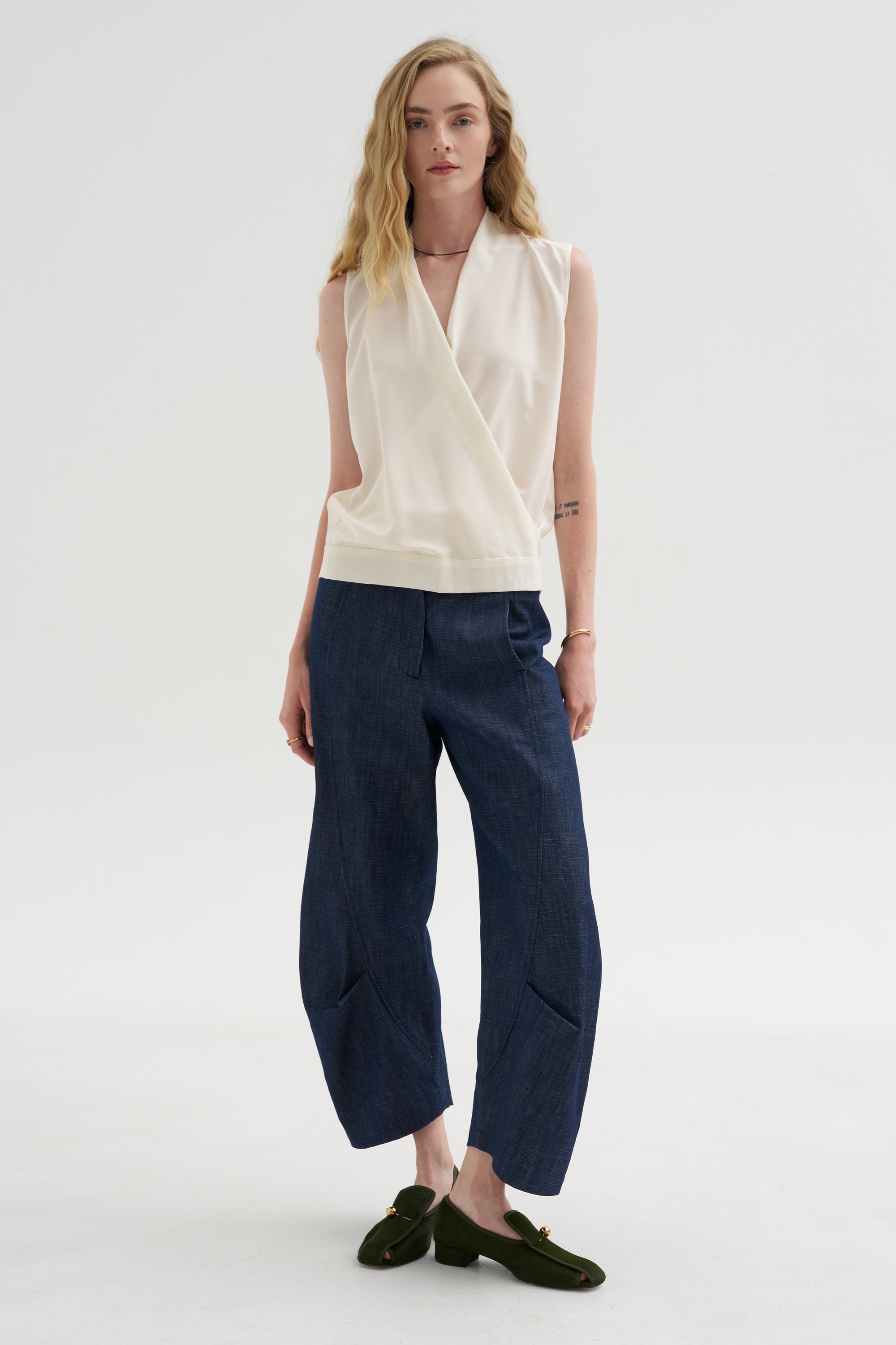 Sleeveless Jazmi Top, White Pepper