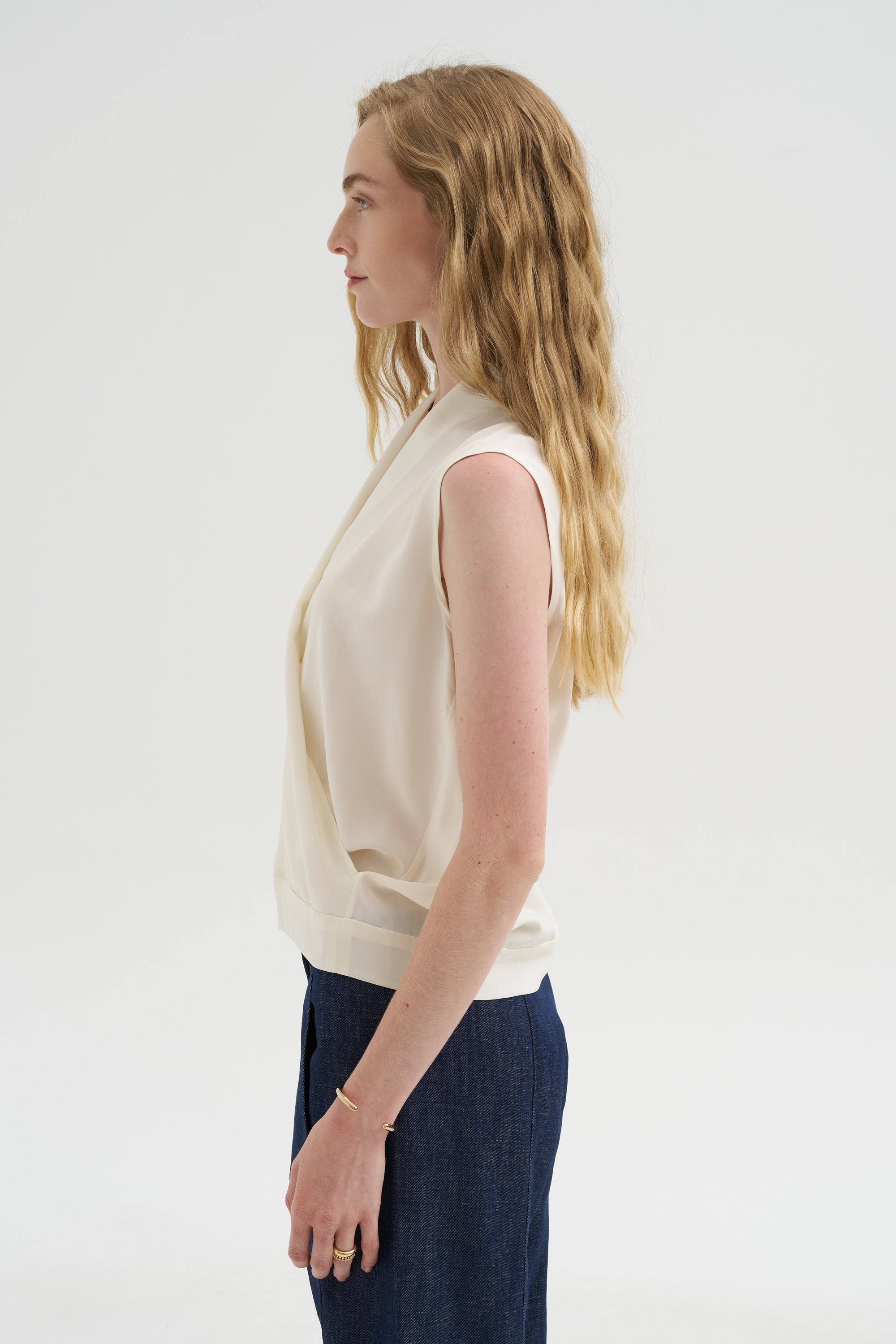 Sleeveless Jazmi Top, White Pepper