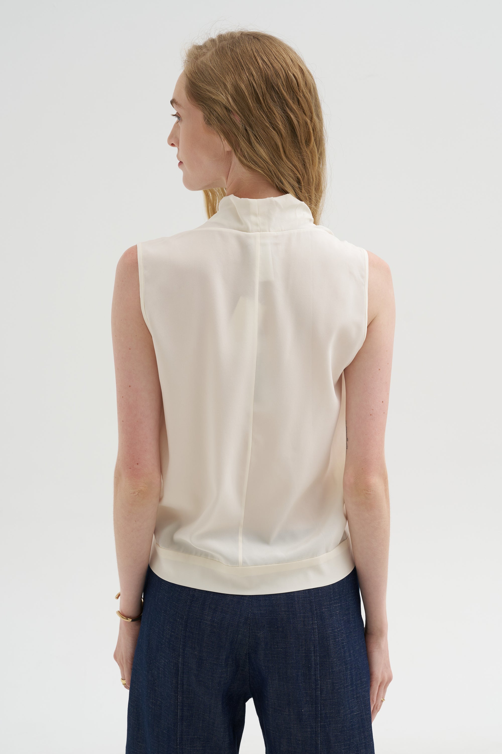 Sleeveless Jazmi Top, White Pepper