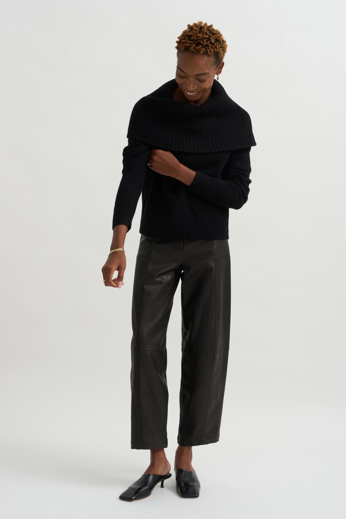 Leather Margot Pants, Black