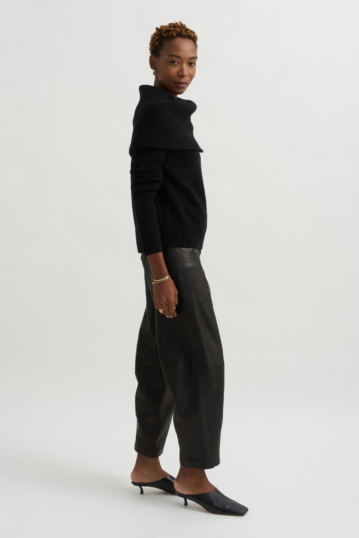 Leather Margot Pants, Black
