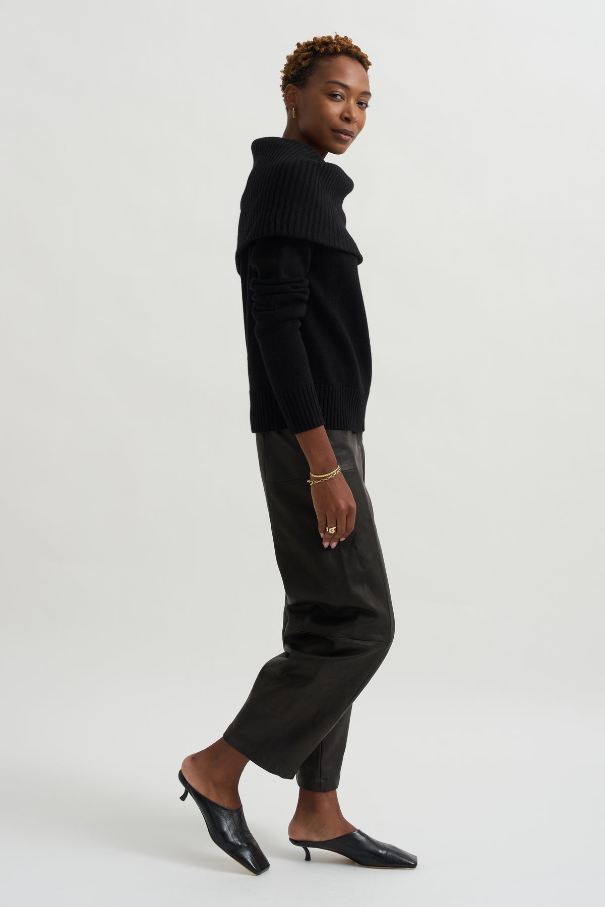 Leather Margot Pants, Black
