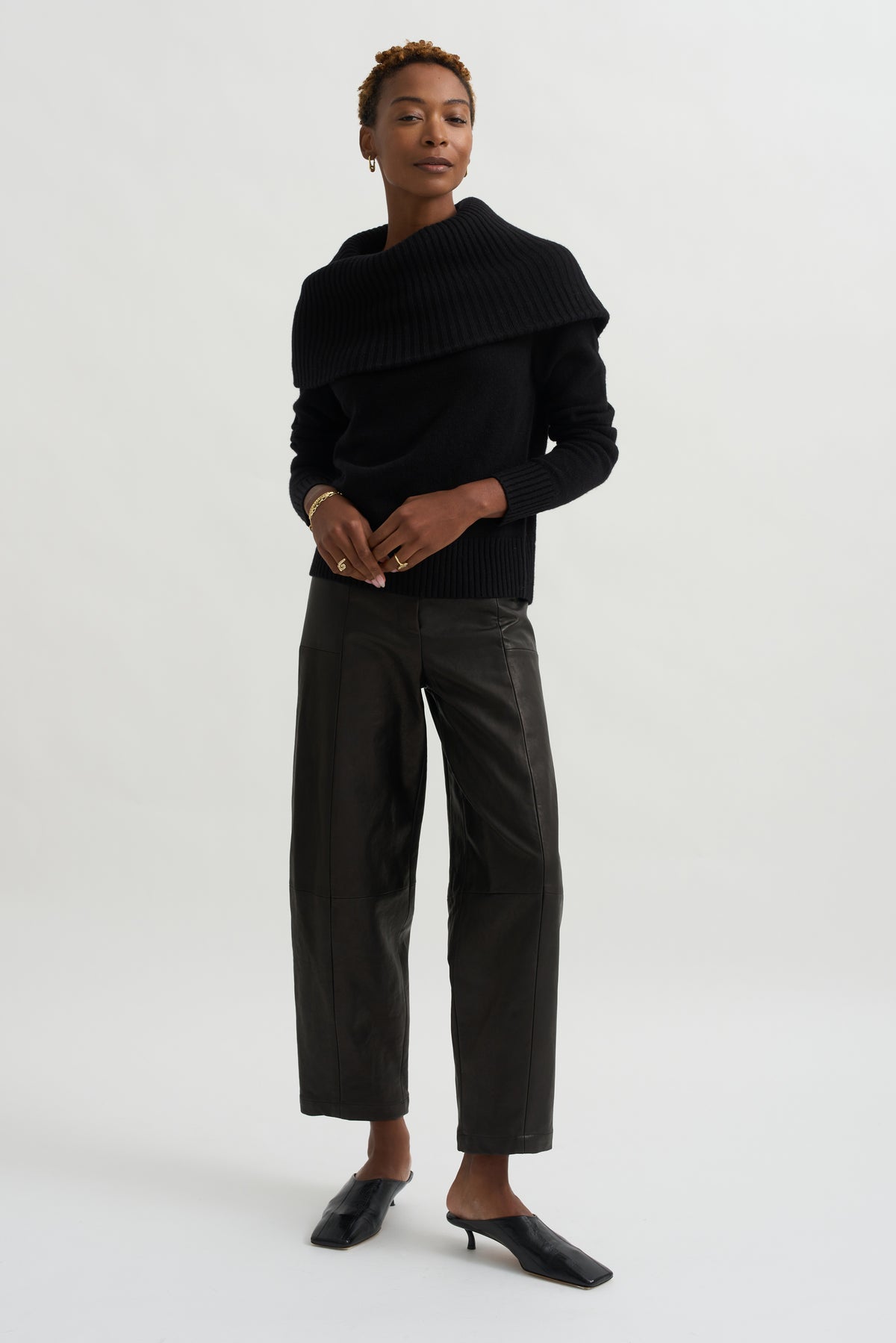 Leather Margot Pants, Black