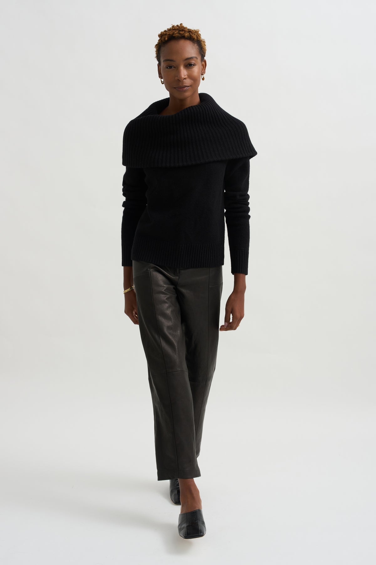 Leather Margot Pants, Black