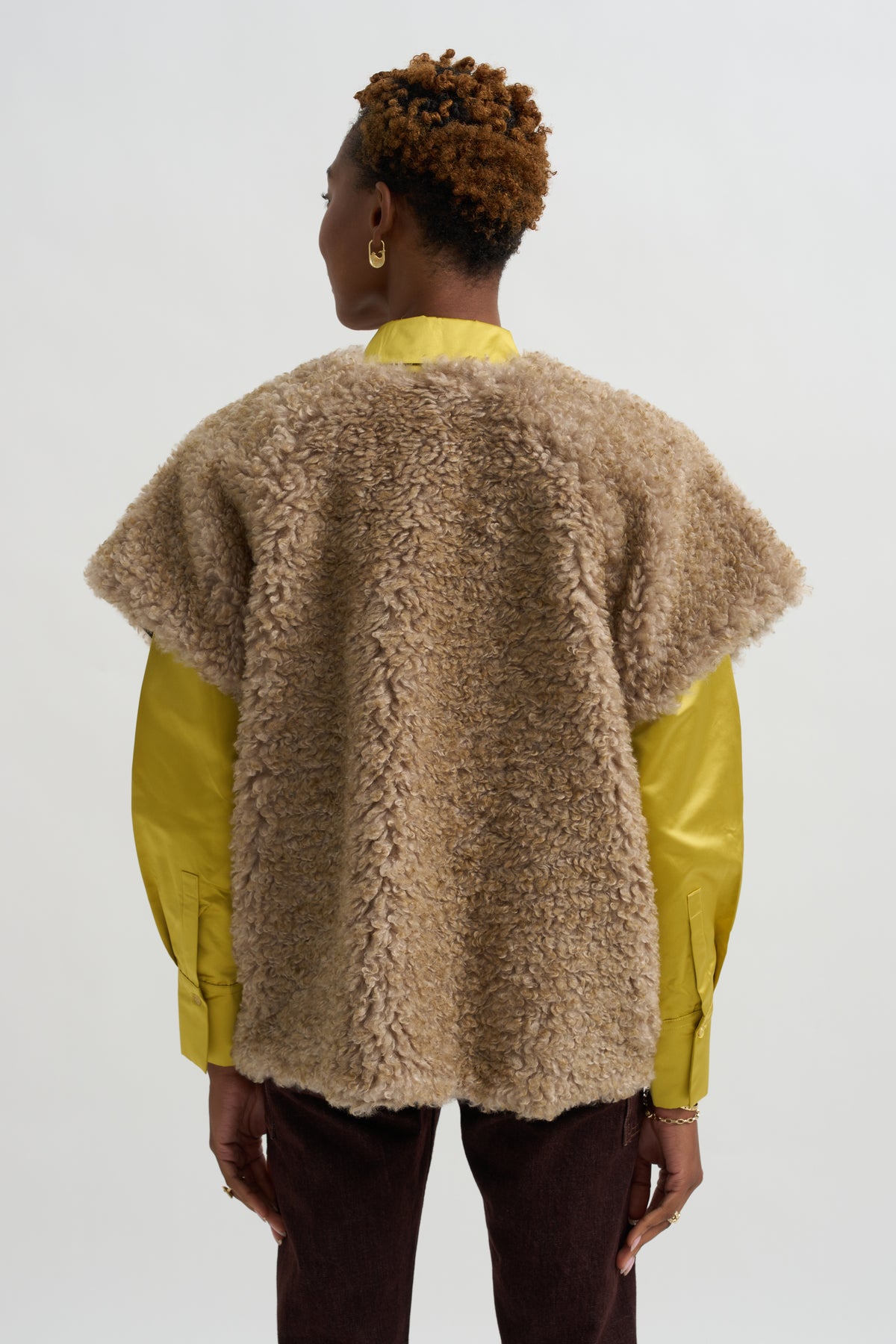 Reversible Saban Waistcoat, Camel &amp; Black