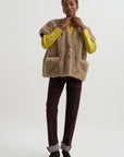 Reversible Saban Waistcoat, Camel & Black