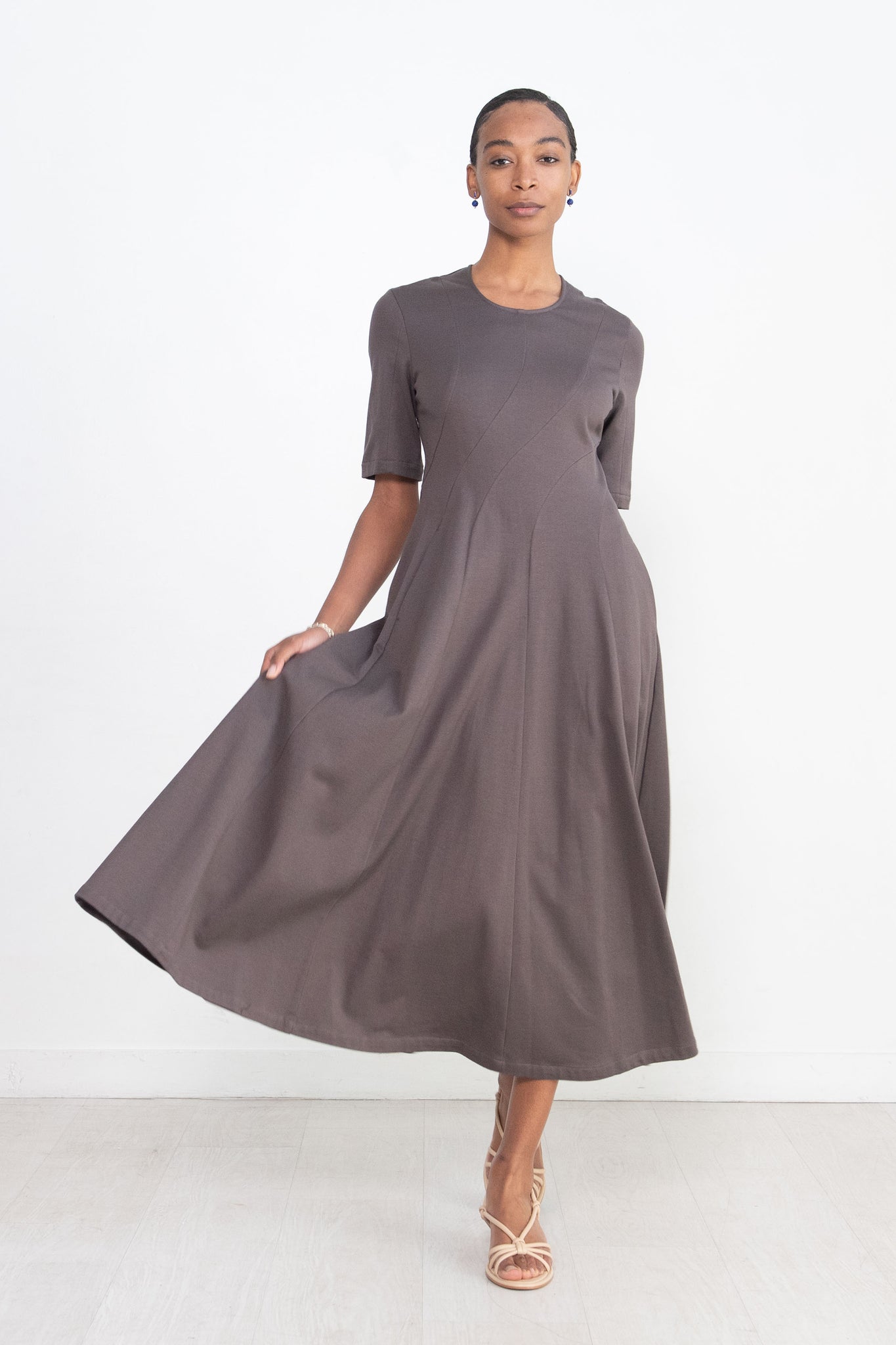 Coast grey claude print soft shop midi dress
