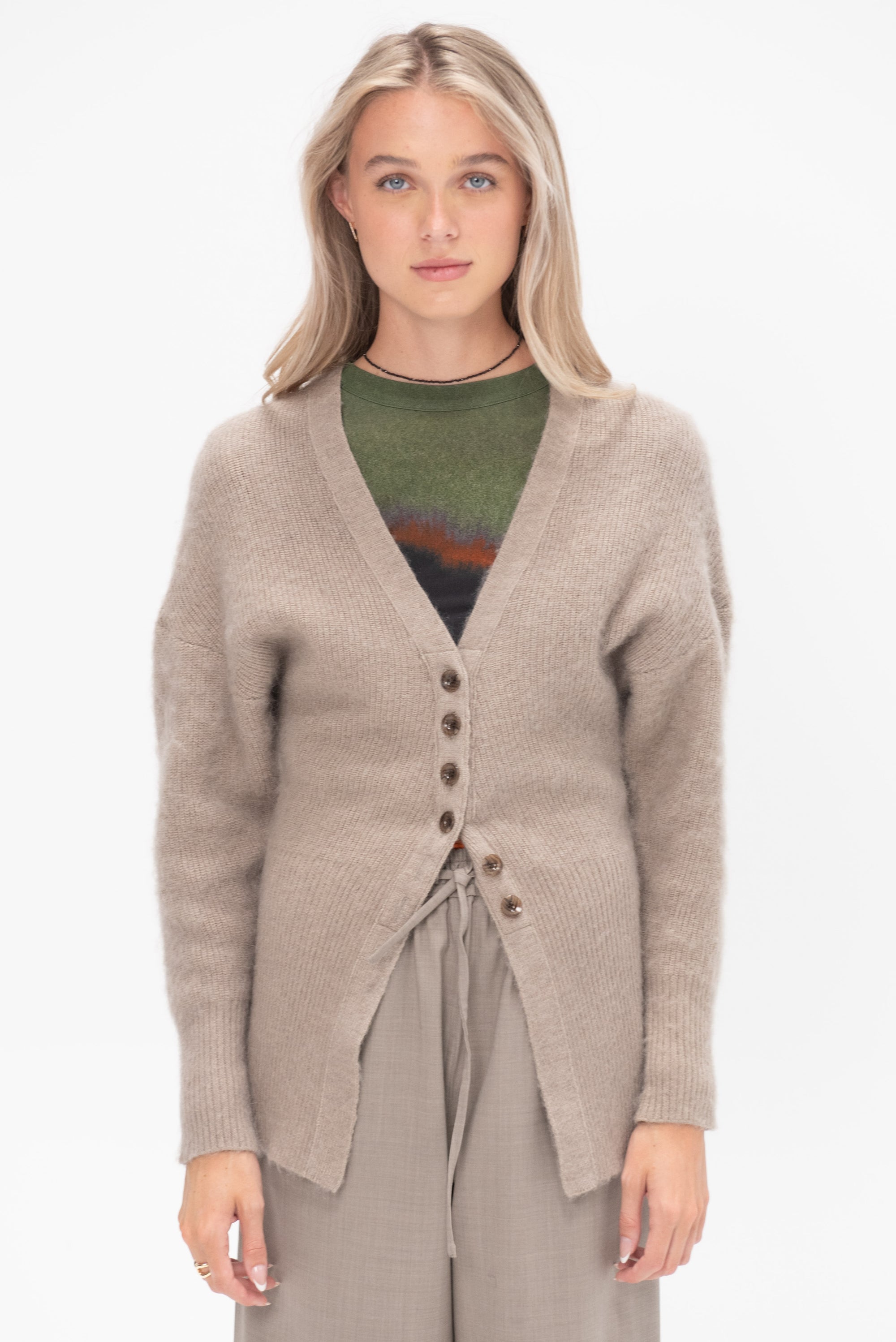 完売【AKIRANAKA】 Greer ぬらす mohair knit cardigan