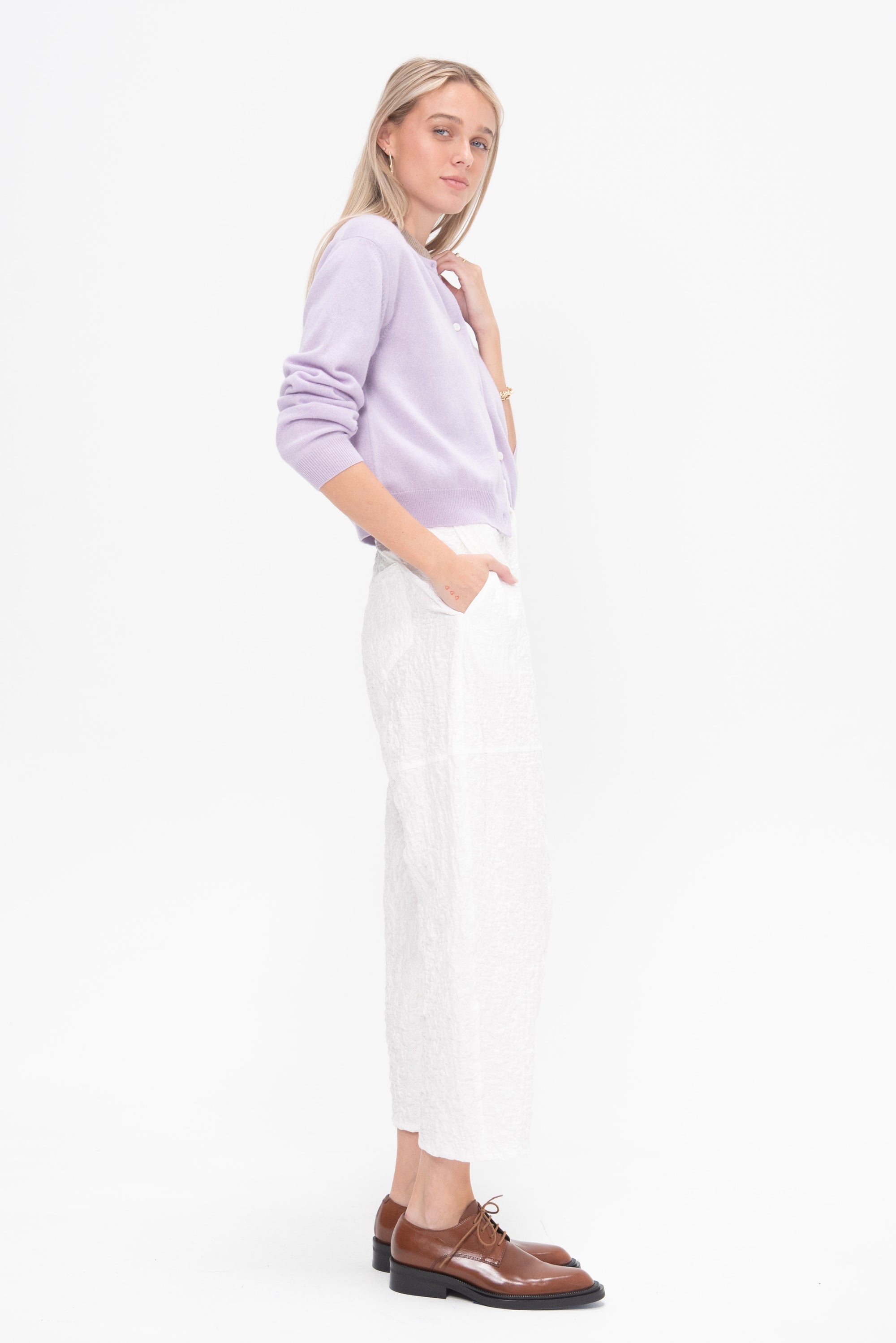 Saskia Panel Pants, White