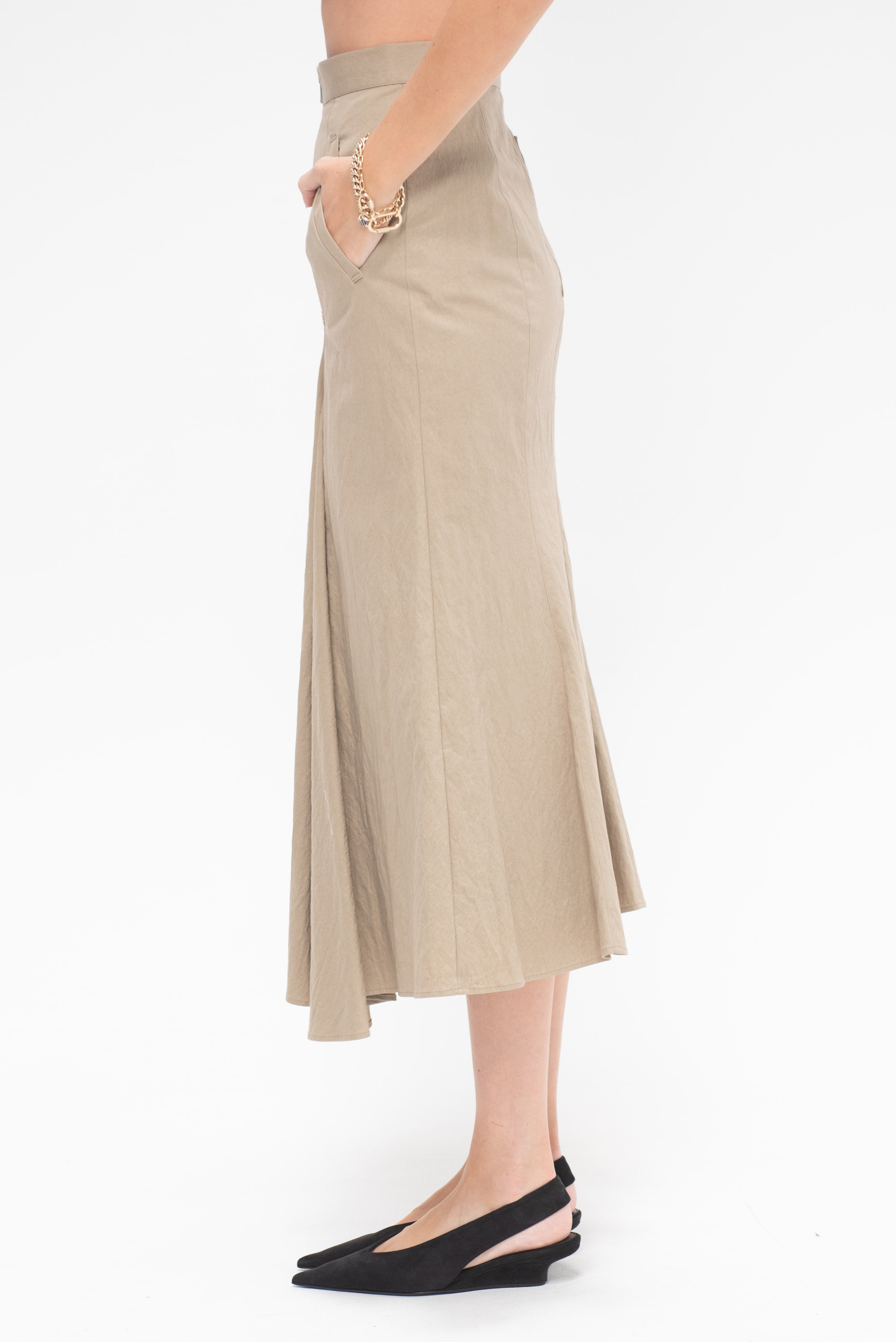 AKIRA NAKA キュロット Akira Naka Kaarina Front Drape Skirt – Kick Pleat