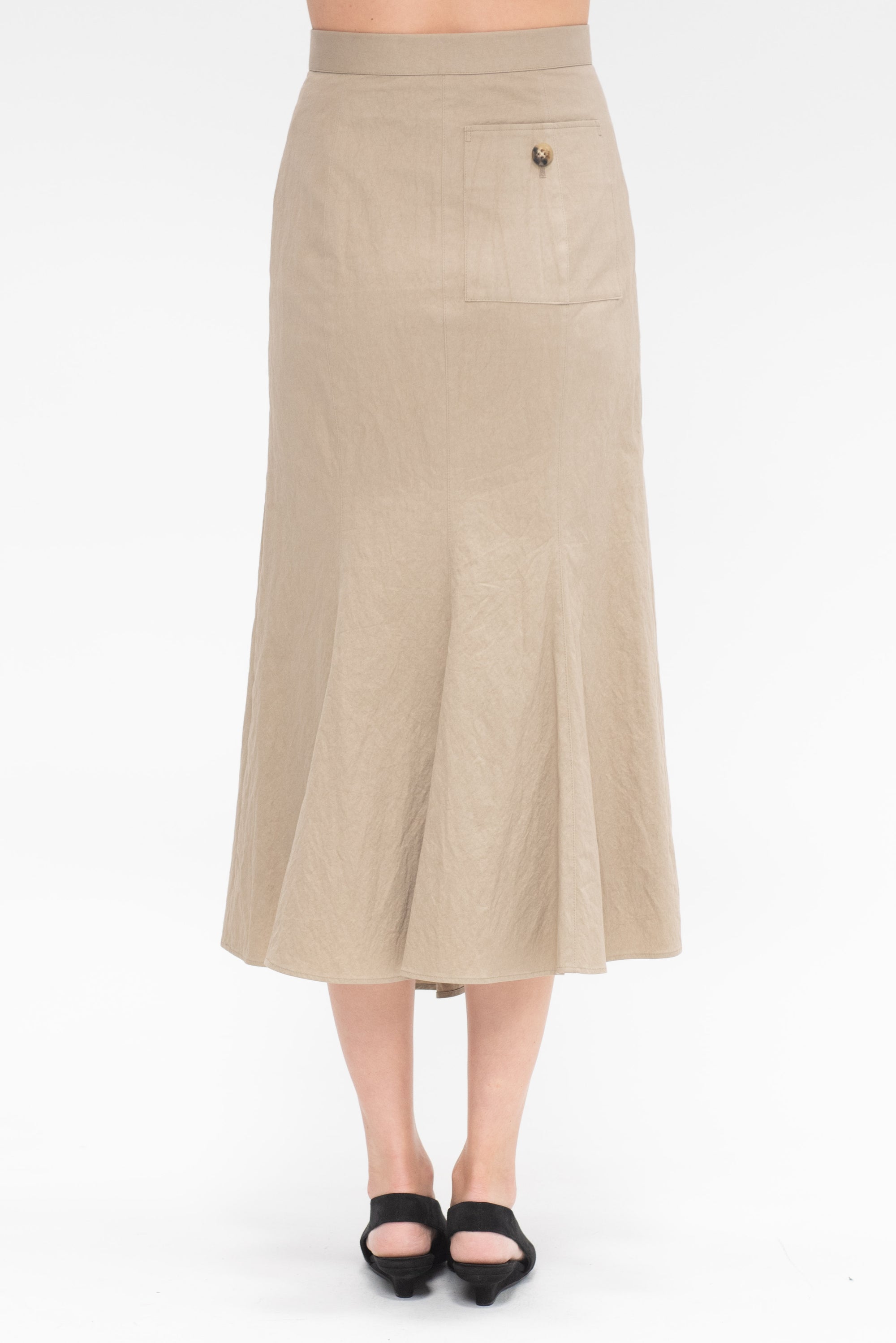 Kaarina Front Drape Skirt, Beige