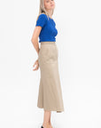 Kaarina Front Drape Skirt, Beige