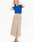 Kaarina Front Drape Skirt, Beige