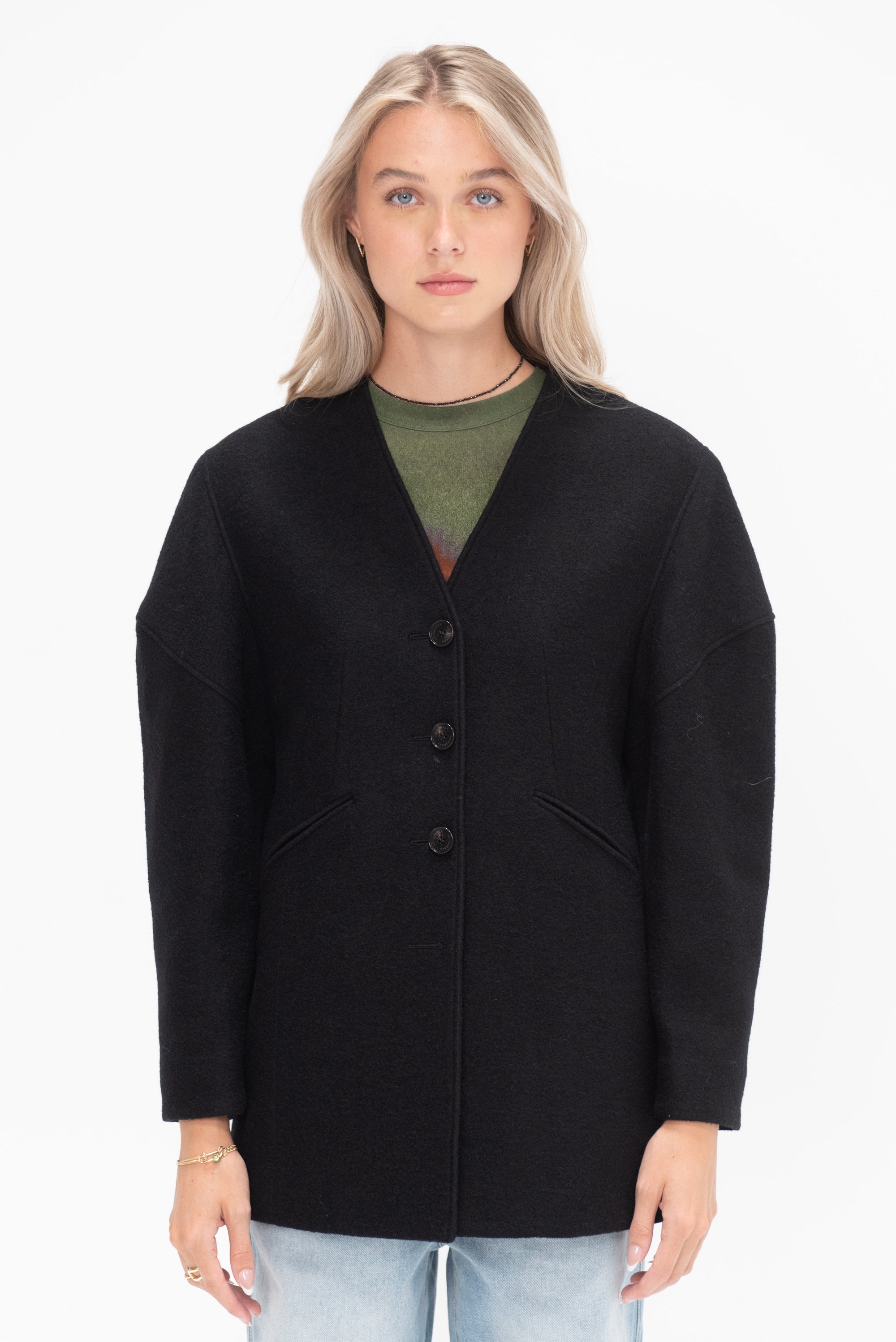 Akirianaka Helene Boucle Jacket, Black – Kick Pleat