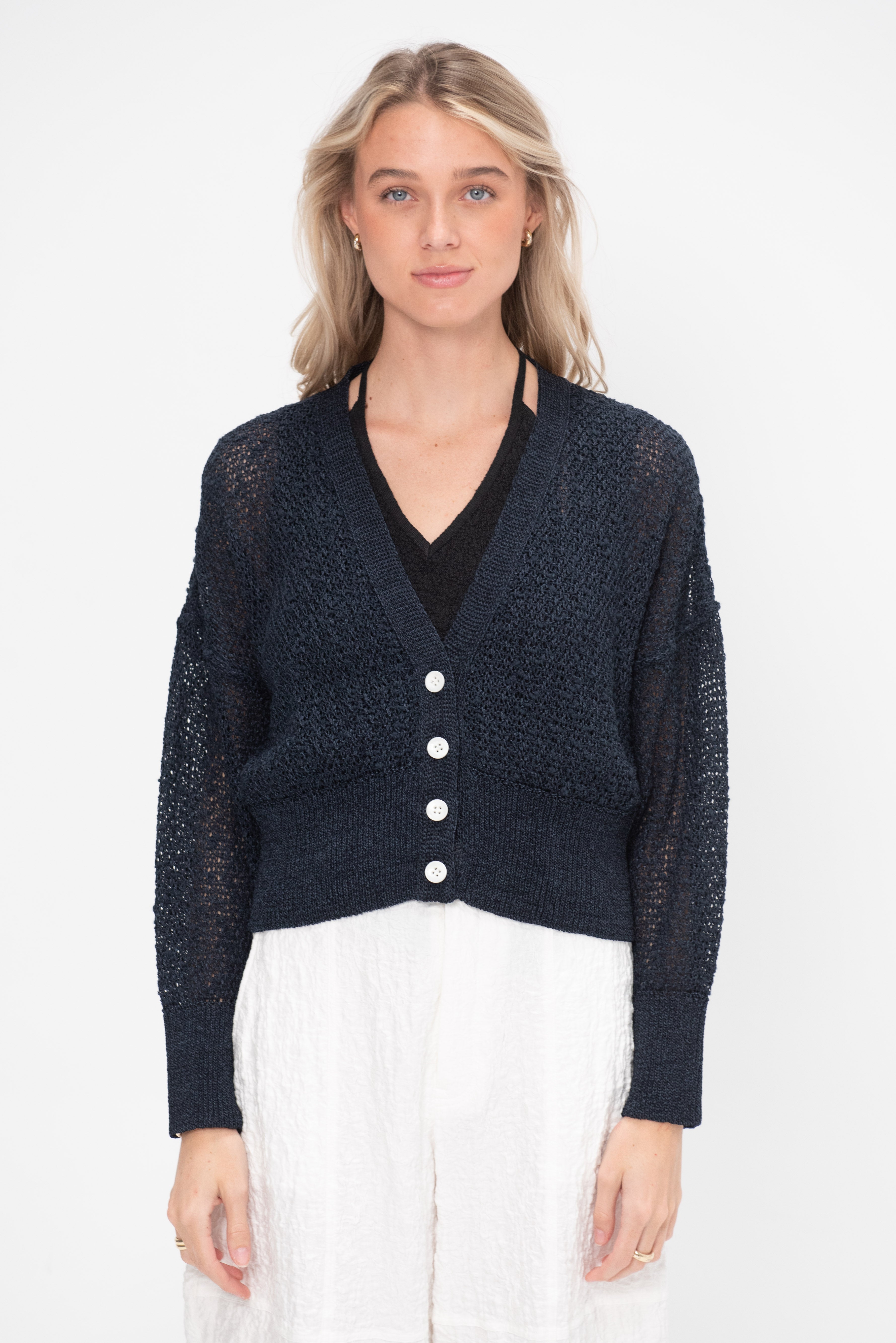 lace collar knit cardigan | Acka.｜ エーシーケーエー｜公式オ