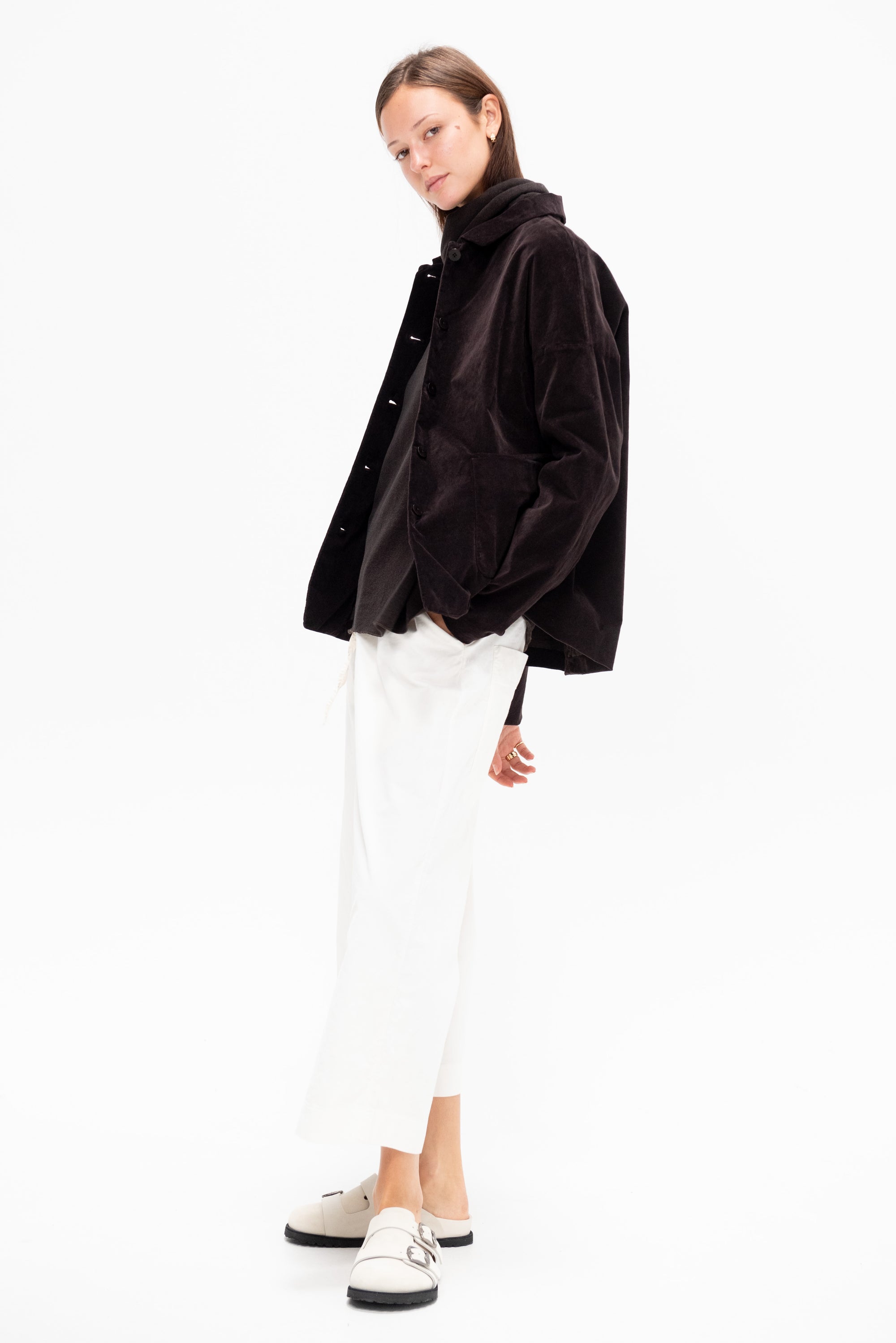 Short Loose Blazer, Chocolate