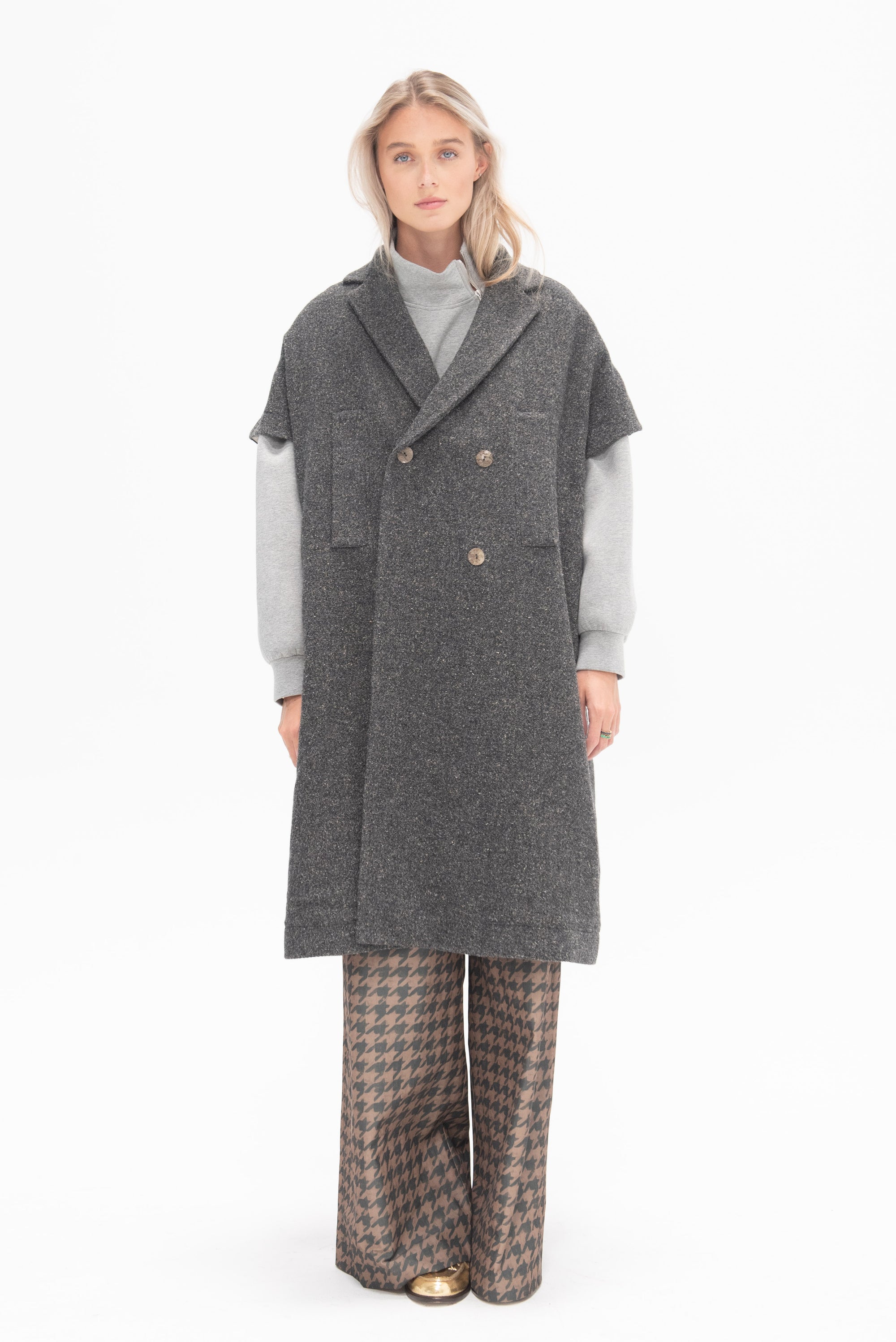 ALBUM DI FAMIGLIA - Sleeveless Coat, Pepper