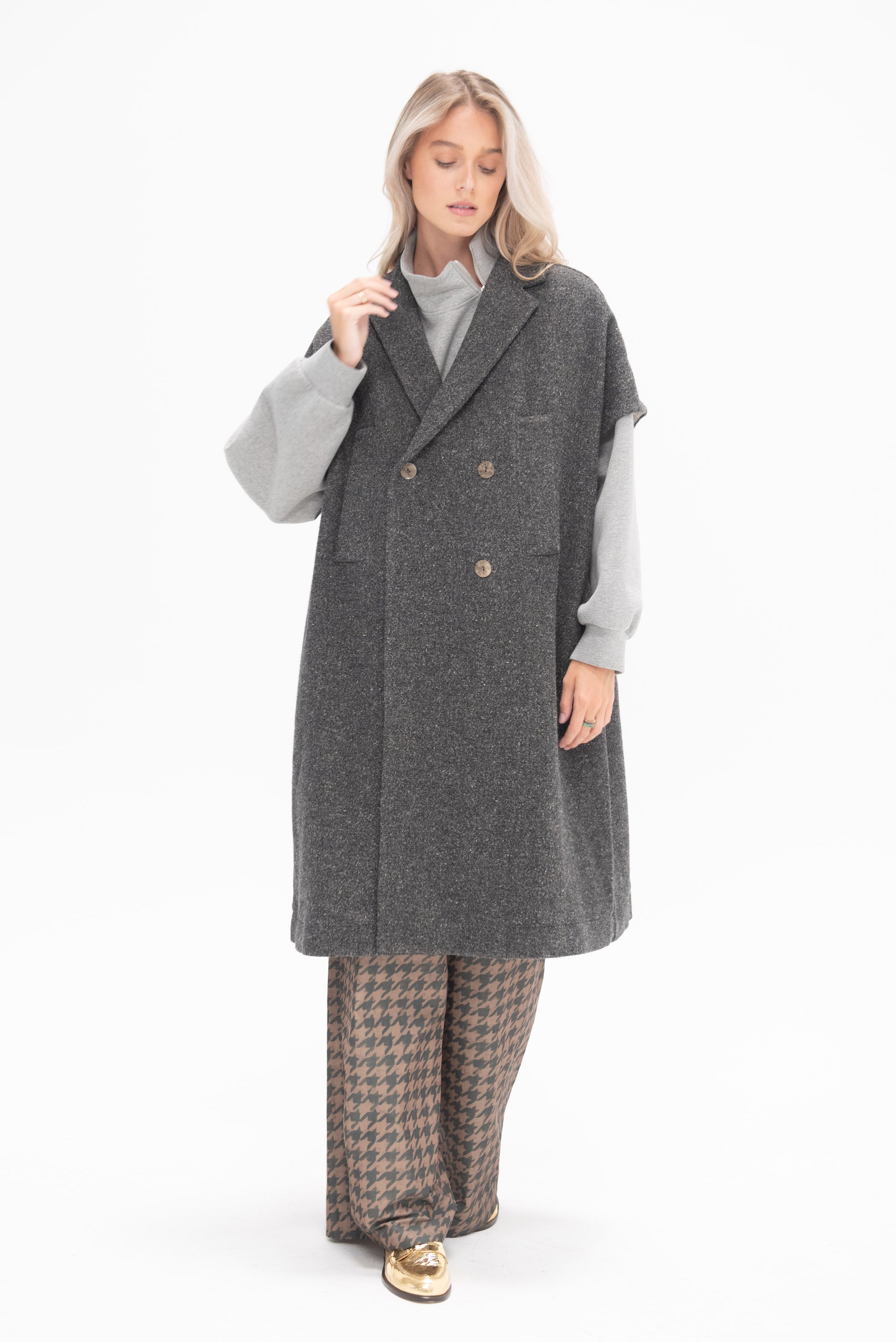 ALBUM DI FAMIGLIA - Sleeveless Coat, Pepper