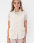 Album di Famiglia - Pinstripe Sleeveless Blazer, Natural