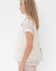 Album di Famiglia - Pinstripe Sleeveless Blazer, Natural