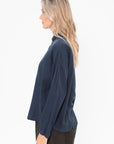 ALBUM DI FAMIGLIA - Silk Short Collar Shirt, Ink