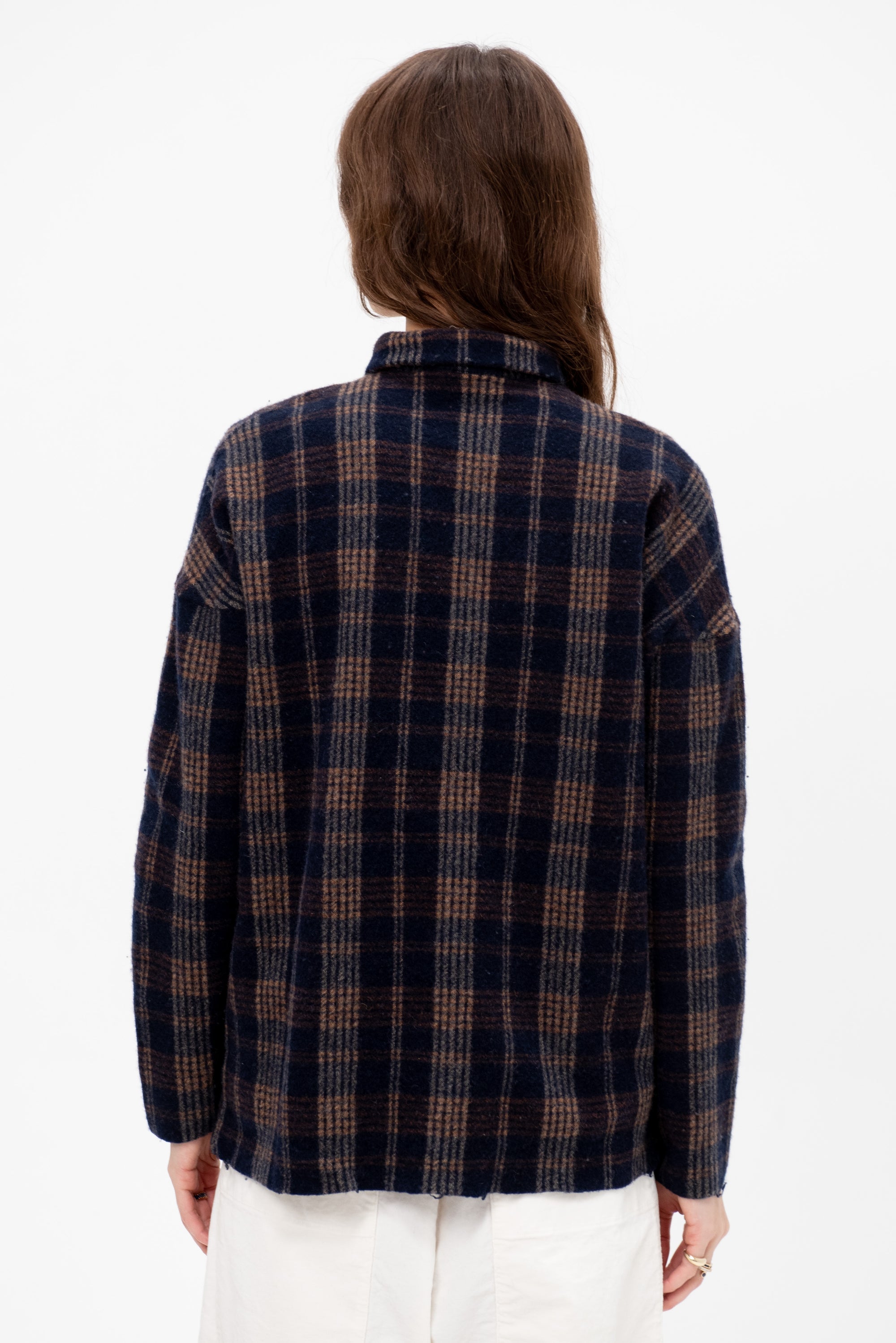 Tartan Soft Collar Shirt, Ink
