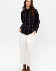Tartan Soft Collar Shirt, Ink