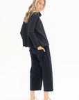 ALBUM DI FAMIGLIA - Velvet Wide & Short Trousers, Ink