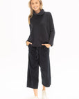 ALBUM DI FAMIGLIA - Velvet Wide & Short Trousers, Ink