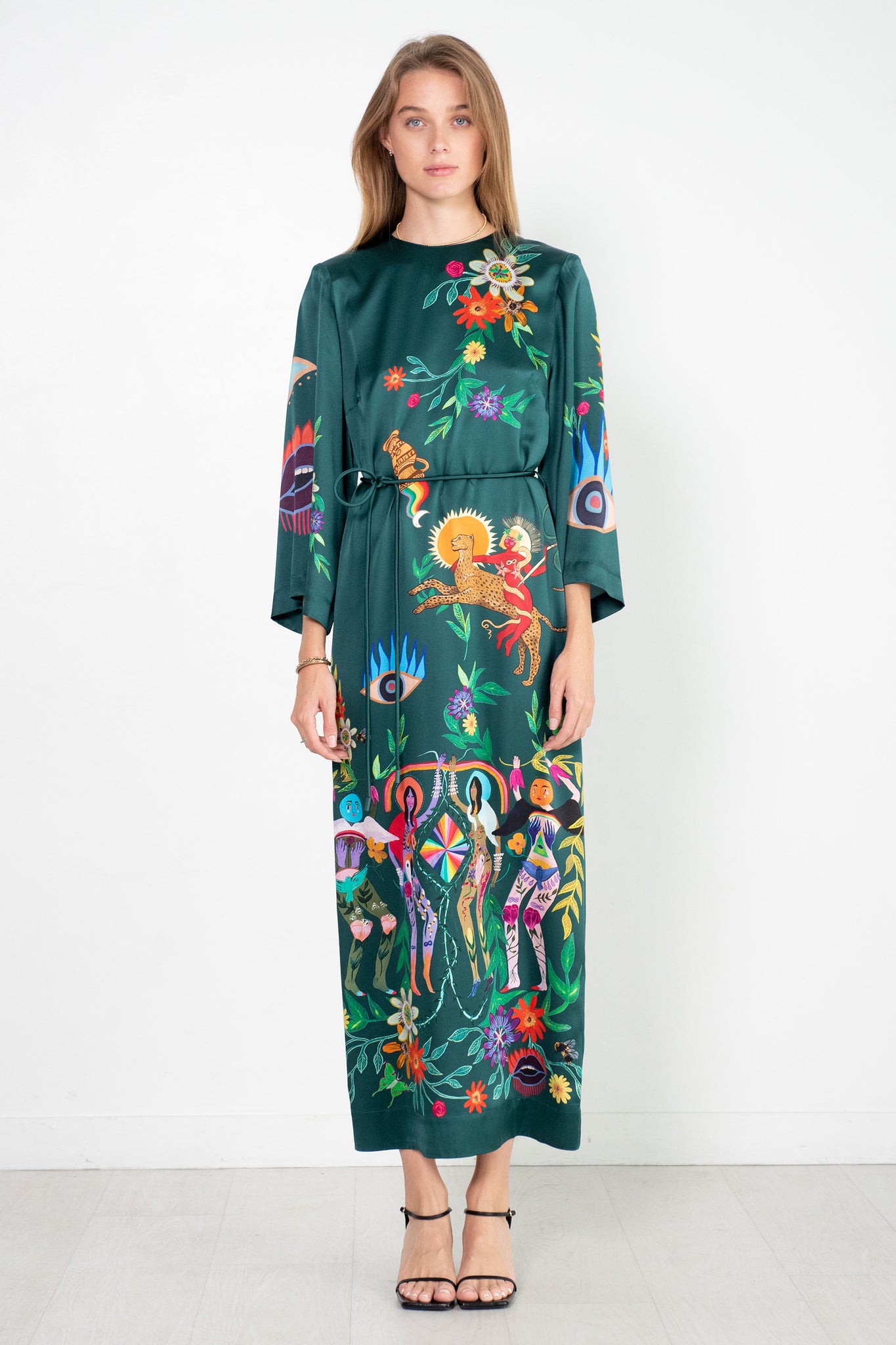 ALÉMAIS - Agatha Midi Dress, Teal