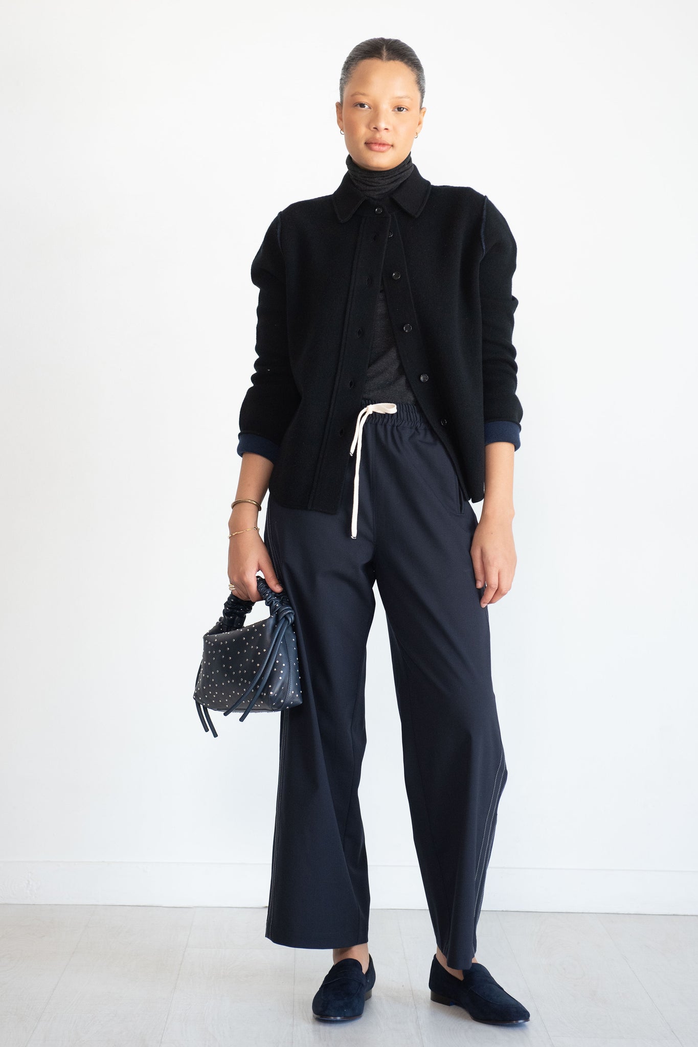 Allude - Shirt, Black & Navy