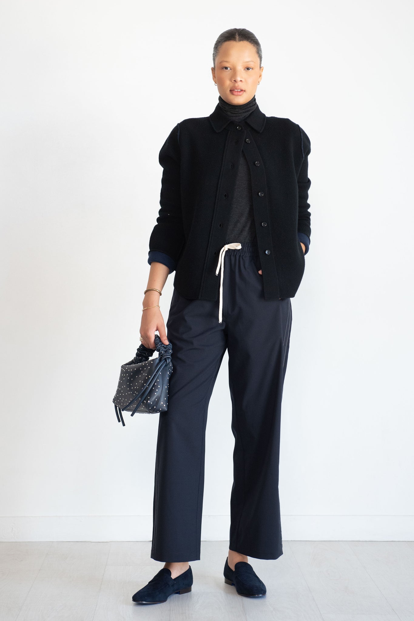 Allude - Shirt, Black & Navy