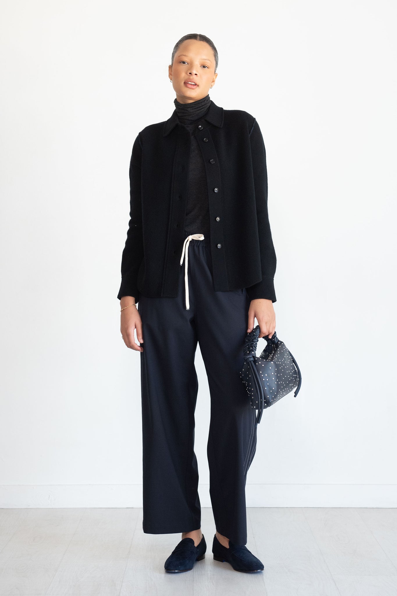 Allude - Shirt, Black & Navy