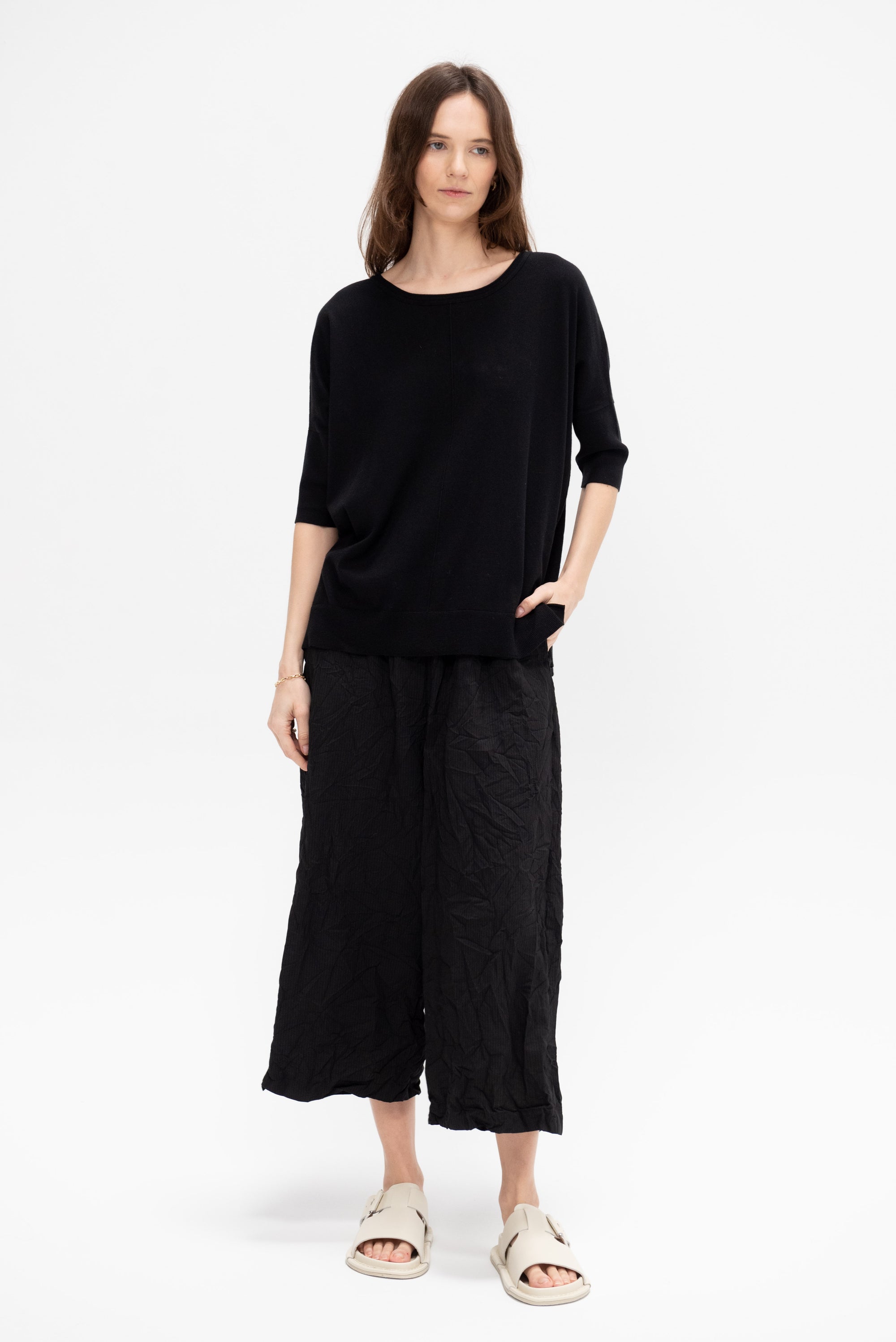Boatneck Sweater, Noir
